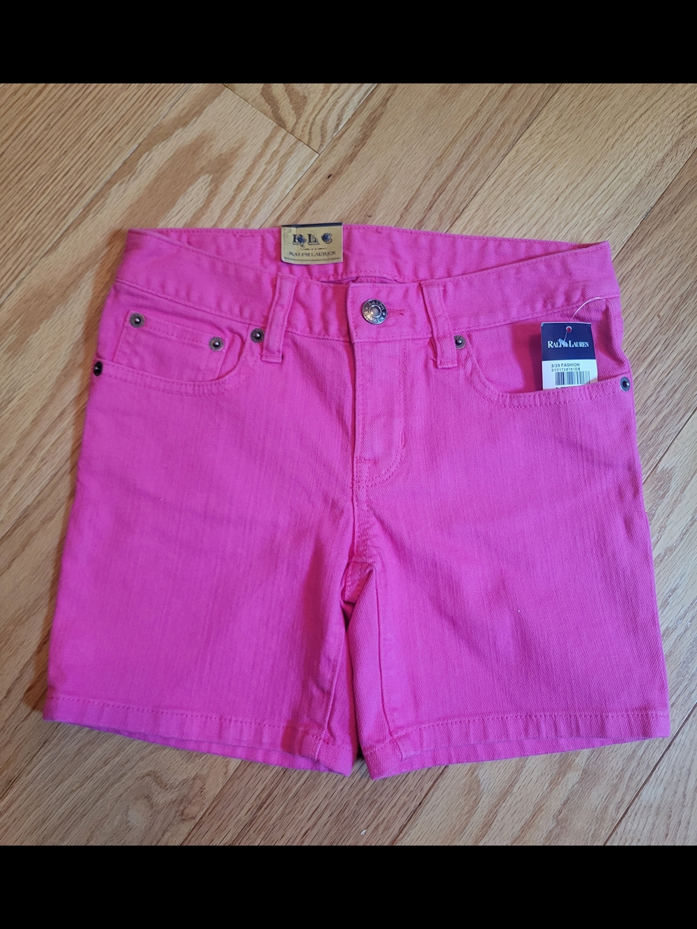 NWT Ralph Lauren Girls Pink Denim Shorts, Size 10